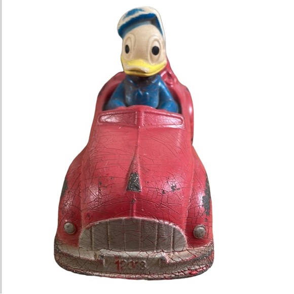 VINTAGE➕1940’s Disney Donal Duck & Pluto Car Toy - Picture 3 of 12